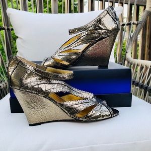 NWOB Dani Black Open Toe Wedges